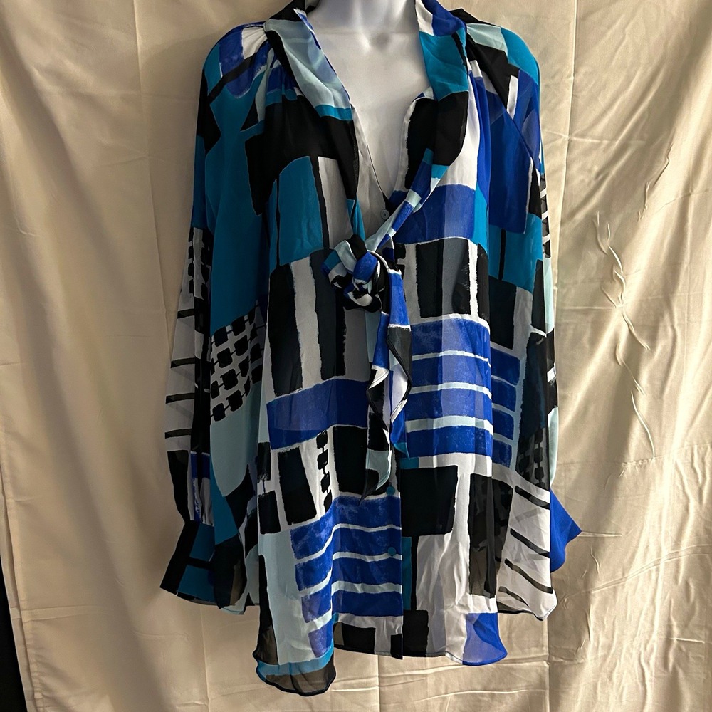 New 4X Lane Bryant women's front tie up medley top #1705*8